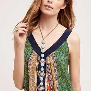 Anthropologie Gemline Turquoise Lariat Necklace